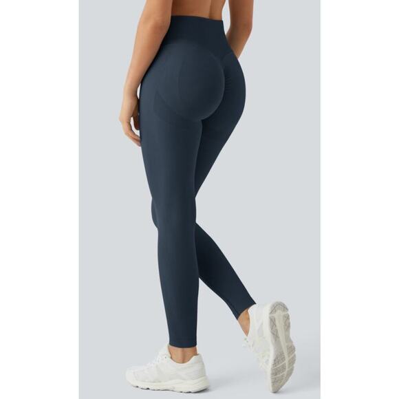 NWT Halara Seamless Flow High Waisted Butt Lifting Leggings Navy Blue Size XS - Picture 1 of 8